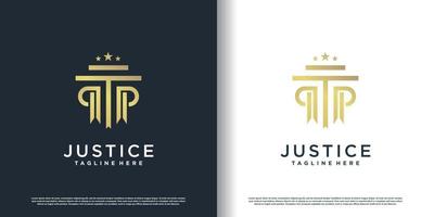 law logo design with simple and fresh concept premium vector