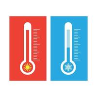 Blue and red thermometer indicators for temperature measurement vector