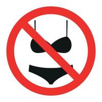 Swimsuit prohibited sign vector