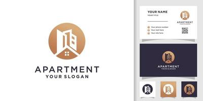 vector premium de plantilla de diseño de logotipo de apartamento