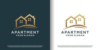 vector premium de plantilla de diseño de logotipo de apartamento