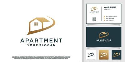 Apartment logo design template Premium Vector