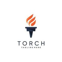 Torch logo design with modern abstract concept Premium Vector