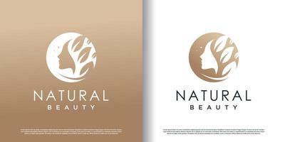 Nature beauty logo design with unique style Premium Vector