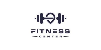 Fitness logo design vector with creative element concept