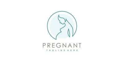 Pregnant logo design with modern unique style Premium Vector