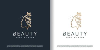 beauty logo design with modern concept premium vector