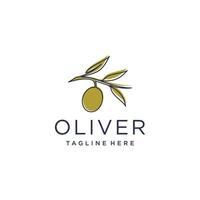 vector de diseño de logotipo de oliva con vector premium de concepto moderno