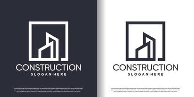 diseño de logotipo de construcción de edificios para empresas con vector premium de concepto moderno creativo