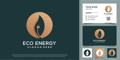 concepto de logotipo de energía ecológica con concepto moderno creativo vector premium