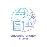 Structure function studies blue gradient concept icon. Pandemic preparedness preclinical research abstract idea thin line illustration. Isolated outline drawing vector