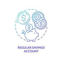 Regular savings account blue gradient concept icon. Deposit program. Investment. Banking plan type abstract idea thin line illustration. Isolated outline drawing. vector