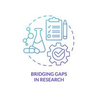 Bridging gaps in research blue gradient concept icon. Goal for pandemic preparedness plan abstract idea thin line illustration. Isolated outline drawing vector