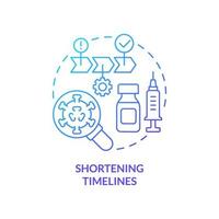 Shortening timelines blue gradient concept icon. Struggle viruses. Goal for pandemic preparedness plan abstract idea thin line illustration. Isolated outline drawing vector