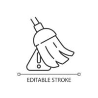 Removing mistakes tool linear icon. Failure analysis. Data cleaning. Check grammar errors. Editing. Thin line illustration. Contour symbol. Vector outline drawing. Editable stroke.