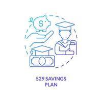 State run savings plan blue gradient concept icon. Financing. Account type for college payments abstract idea thin line illustration. Isolated outline drawing. vector