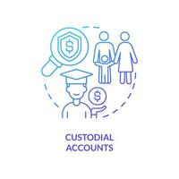 Custodial accounts blue gradient concept icon. Sponsorship of family. Account type for college savings abstract idea thin line illustration. Isolated outline drawing. vector