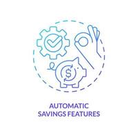 Automatic savings features blue gradient concept icon. Regular withdrawing. Financial accounts type abstract idea thin line illustration. Isolated outline drawing. vector
