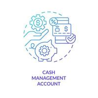 Cash management account blue gradient concept icon. Commercial operations. Type of saving service abstract idea thin line illustration. Isolated outline drawing. vector
