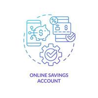 Online savings account blue gradient concept icon. Digital service. Virtual banking service abstract idea thin line illustration. Isolated outline drawing. vector
