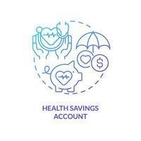 Health savings account blue gradient concept icon. Medical policy. Patient care. Finance management abstract idea thin line illustration. Isolated outline drawing. vector