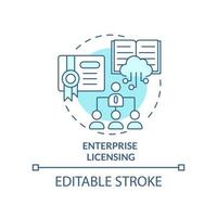 Enterprise licensing turquoise concept icon. Enhancing learning experience abstract idea thin line illustration. Isolated outline drawing. Editable stroke. vector