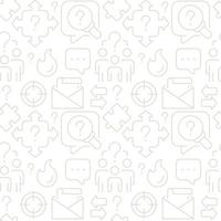 Counseling service abstract seamless pattern. Editable vector shapes on white background. Trendy texture with cartoon color icons. Design with graphic elements for interior, fabric, website decoration