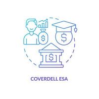 Coverdell ESA blue gradient concept icon. Open student account. Account type for college savings abstract idea thin line illustration. Isolated outline drawing. vector
