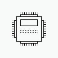 Processor. Hardware. Computer. PC. Technology Line Icon. Vector isolated illustration