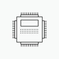 Processor. Hardware. Computer. PC. Technology Line Icon. Vector isolated illustration