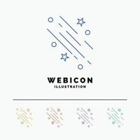 star. shooting star. falling. space. stars 5 Color Line Web Icon Template isolated on white. Vector illustration