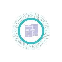 data. Sharing. sync. synchronization. syncing Glyph Icon. Vector isolated illustration