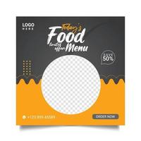 food social media  post template for food promotion simple banner frame vector