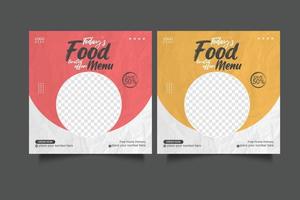 food social media  post template for food promotion simple banner frame vector