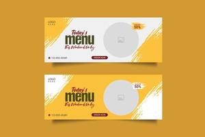 food social media  post template for food promotion simple banner frame vector