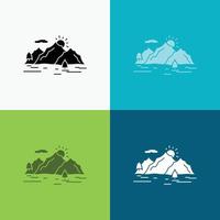 Mountain. hill. landscape. nature. tree Icon Over Various Background. glyph style design. designed for web and app. Eps 10 vector illustration