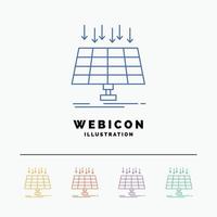 Solar. Panel. Energy. technology. smart city 5 Color Line Web Icon Template isolated on white. Vector illustration