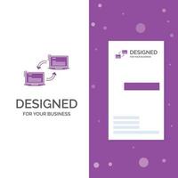Business Logo for Computer. connection. link. network. sync. Vertical Purple Business .Visiting Card template. Creative background vector illustration