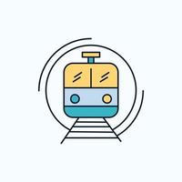 metro. train. smart. public. transport Flat Icon. green and Yellow sign and symbols for website and Mobile appliation. vector illustration