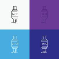 smart watch. smartwatch. watch. apple. android Icon Over Various Background. Line style design. designed for web and app. Eps 10 vector illustration