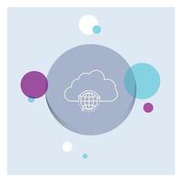 network. city. globe. hub. infrastructure White Line Icon colorful Circle Background vector