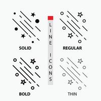 star. shooting star. falling. space. stars Icon in Thin. Regular. Bold Line and Glyph Style. Vector illustration