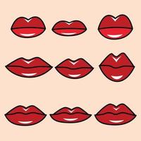 conjunto de colección de formas de labios de mujer diseño vectorial vector