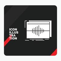 Red and Black Creative presentation Background for Audio. frequency. hertz. sequence. wave Glyph Icon vector