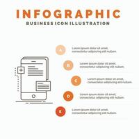 frontend. interface. mobile. phone. developer Infographics Template for Website and Presentation. Line Gray icon with Orange infographic style vector illustration