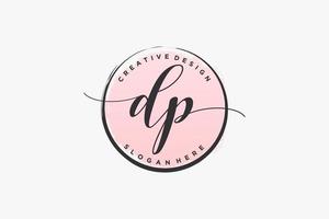 Initial DP handwriting logo with circle template vector signature, wedding, fashion, floral and botanical with creative template.