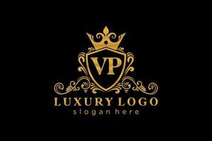 Initial VP Letter Royal Luxury Logo template in vector art for Restaurant, Royalty, Boutique, Cafe, Hotel, Heraldic, Jewelry, Fashion and other vector illustration.