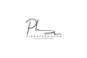 plantilla de logotipo de firma de letra ph inicial diseño elegante logotipo signo símbolo plantilla vector icono