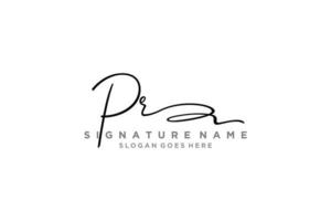 Initial PR Letter Signature Logo Template elegant design logo Sign Symbol template vector icon