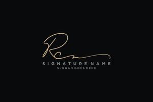 plantilla de logotipo de firma de carta inicial rc diseño elegante logotipo signo símbolo plantilla vector icono